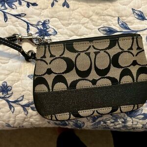 Coach Black and Gray Wristlet